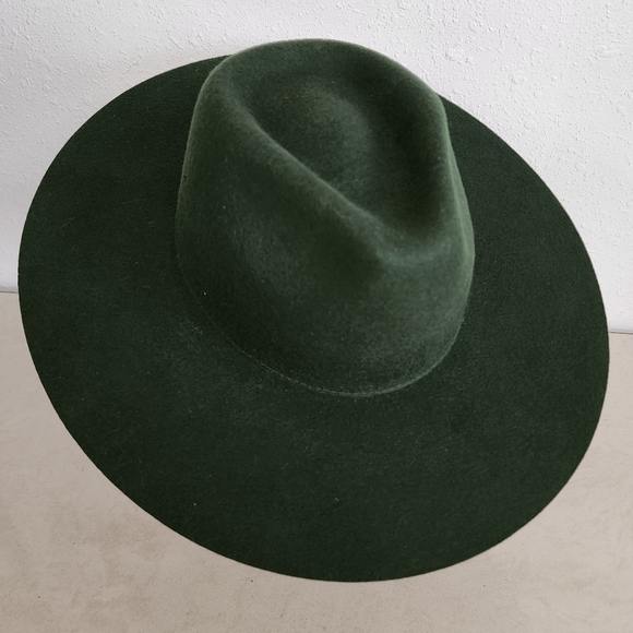 American Hat Makers Accessories - American Hat Makers NWT Elegant Forest Green Wide Brim Western Fedora Hat Medium